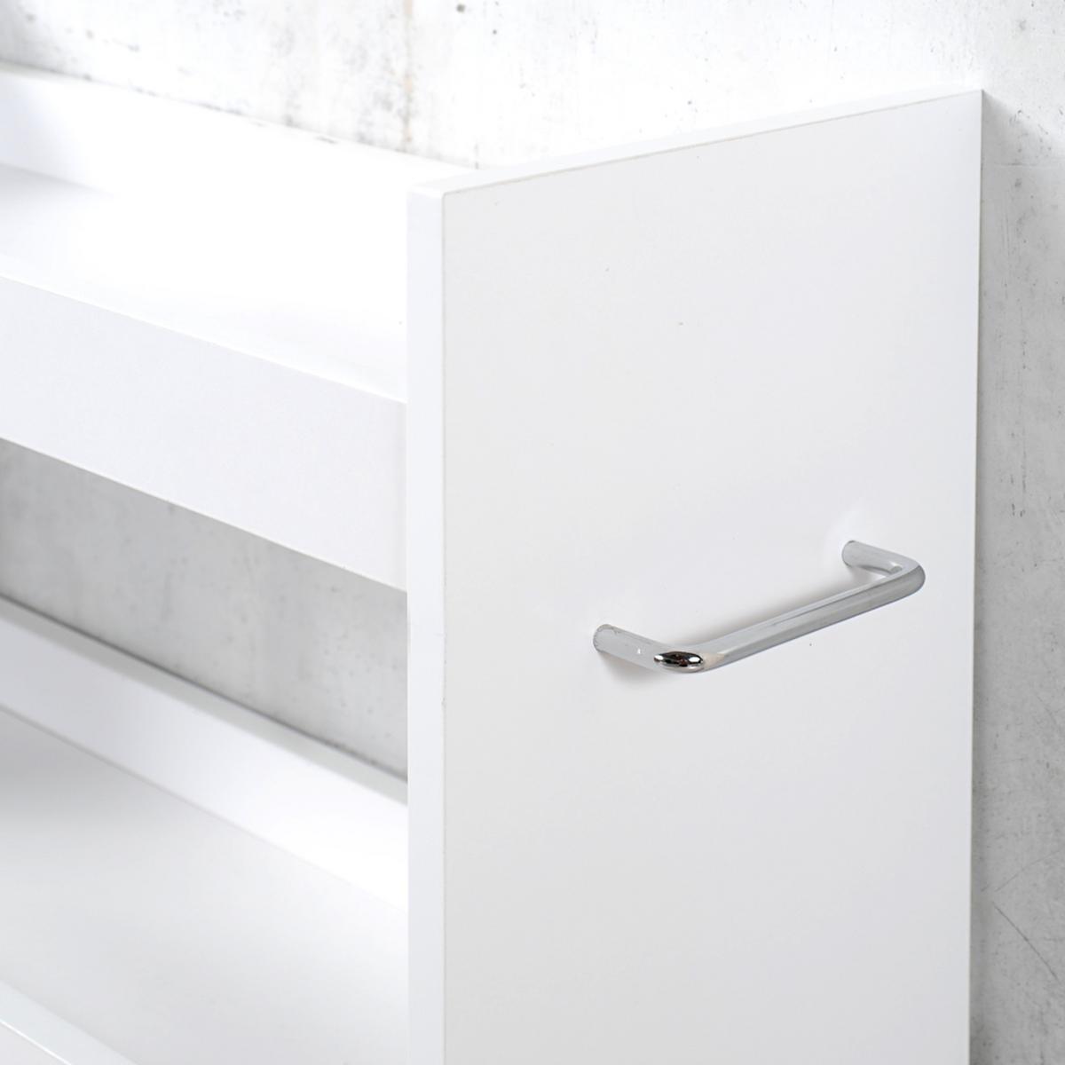 Eckregal mit Rollen B: 60 cm Weiß - Weiß, MODERN, Holzwerkstoff (60/22/79cm) - Kesper