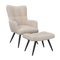 Ohrensessel Hanoi Webstoff beige, B: 71 cm - Beige/Schwarz, MODERN, Textil/Metall (71/98/83cm)