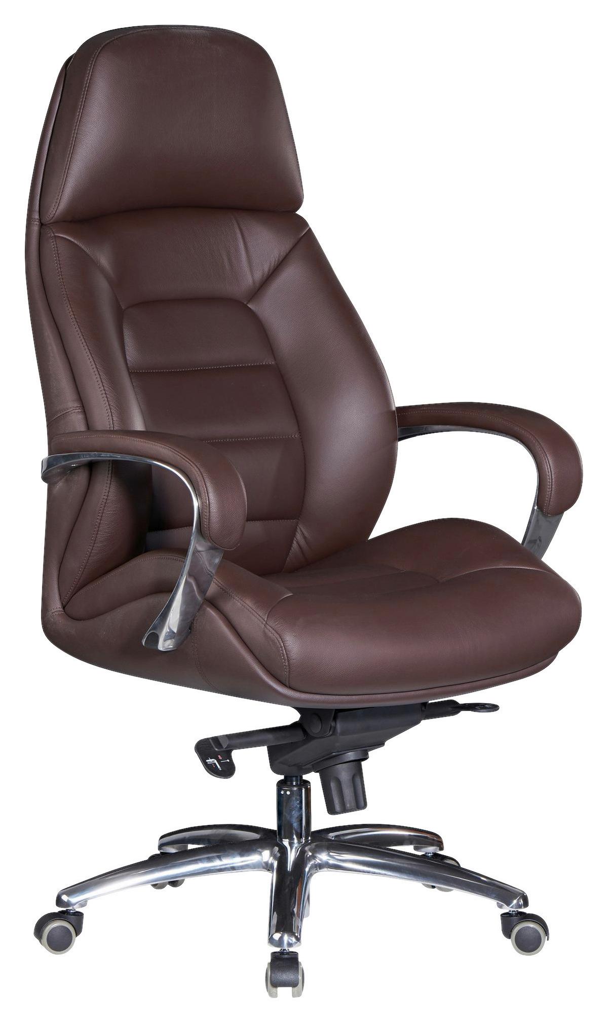 Fönőki Szék Mid.you - sötétbarna/alumíniumszínű, Modern, műanyag/bőr (67/140/67cm) - MID.YOU