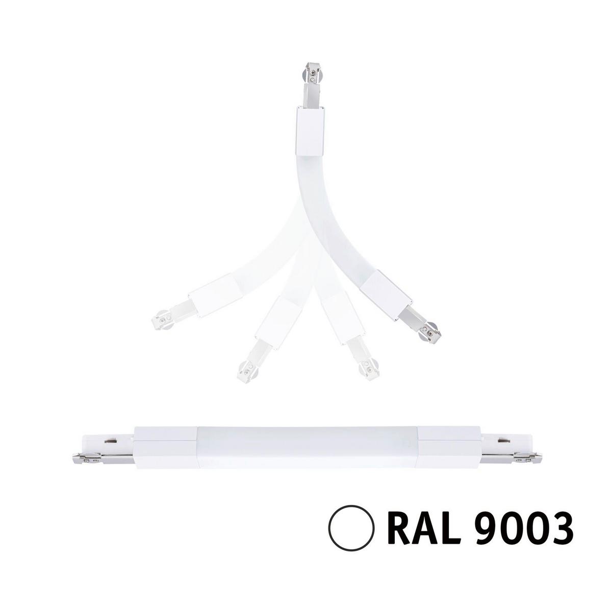 Schienensystem-Verbinder 95650 Urail Flexverbin. Sw - Weiß, Basics, Metall (18,9/1,8/3,6cm) - Paulmann