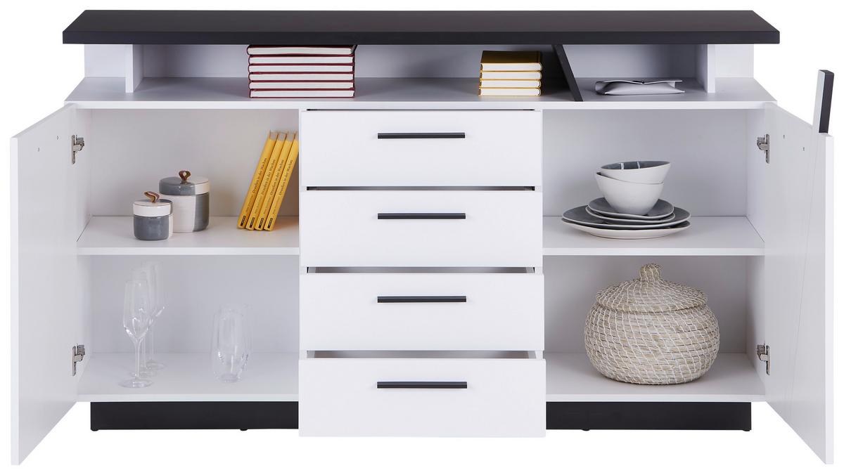 Kommode Mit Soft-Close B: 150,2 cm Maxi, Weiß/Grau - MODERN, Holzwerkstoff (150,2/90/41,9cm)