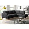 Ecksofa Fargo Schwarz B: 234x190 Cm - Buchefarben/Schwarz, Design, Leder/Textil (234/190cm) - Livetastic
