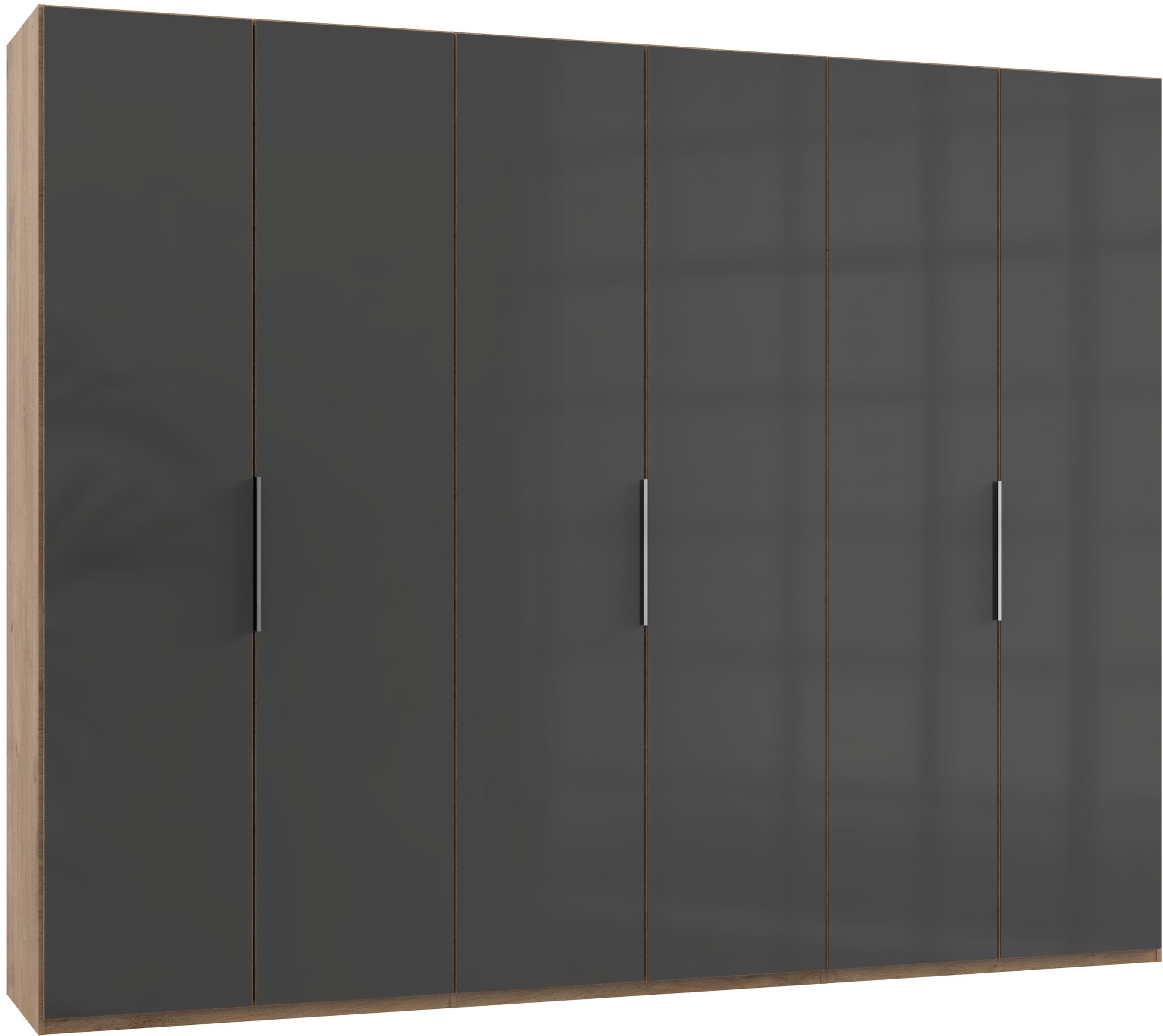 Drehtürenschrank 300cm Level, Grau/eiche Dekor