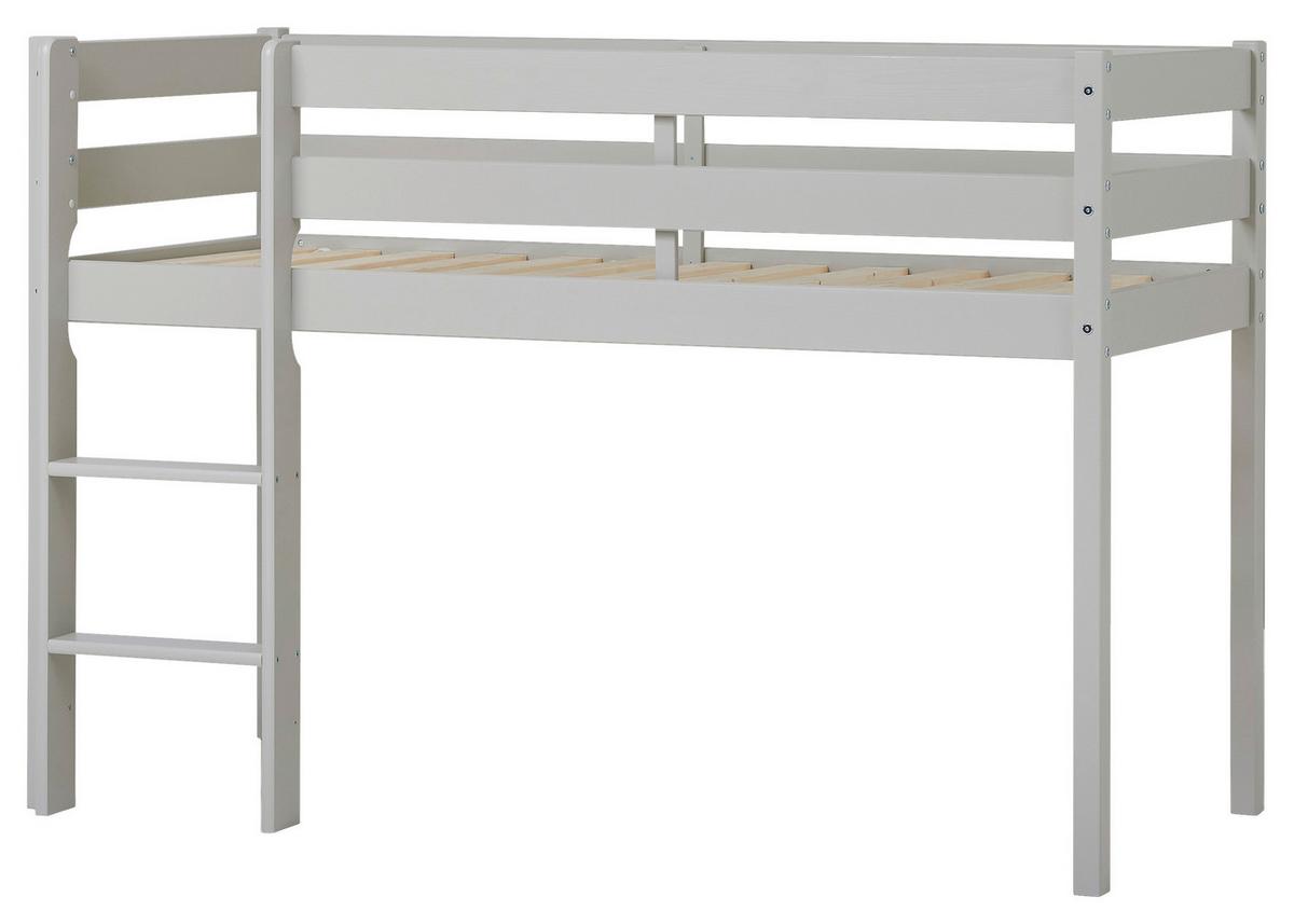 Hochbett Eco Comfort Grau, Lf: 70x160 cm - Naturfarben/Grau, MODERN, Holz (70/160cm) - MID.YOU