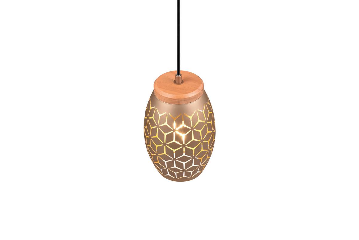 Pendelleuchte R31571065 Bidar - Bronzefarben, KONVENTIONELL, Holz/Metall (15/150cm)