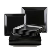 Tafelservice Manhattan City 6 Personen Geschirr Set - Schwarz Hochglanz, Basics, Keramik - Mäser