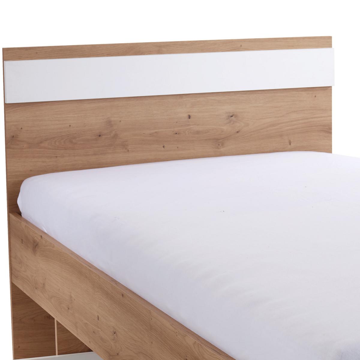 Ágykeret Box 90/200 Cm - grafitszürke/tölgyfa színű, Modern, faalapú anyag (90/200cm) - Ondega