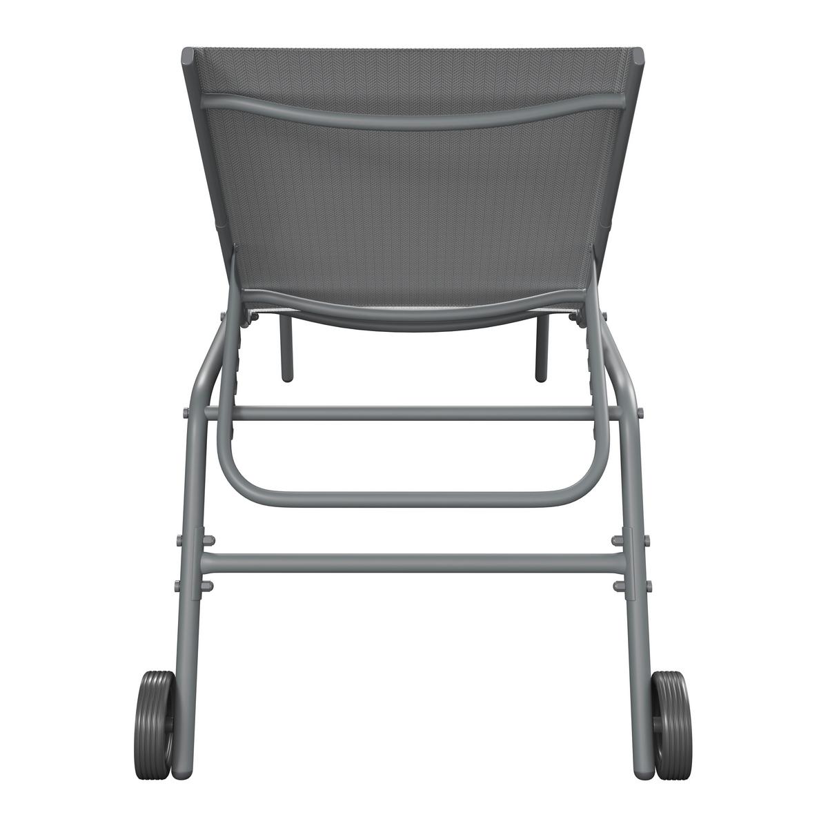 Sonnenliege Sevilla - Dunkelgrau/Hellgrau, MODERN, Textil/Metall (195/63/45cm) - Beldano