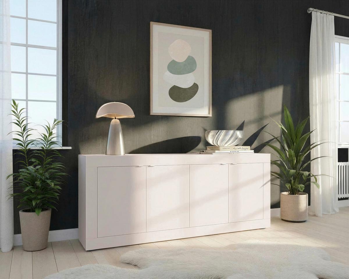 Sideboard Basic Kaschmir B: 207 Cm - Kaschmir/Schwarz, Design, Holzwerkstoff (207/86/43cm) - MID.YOU