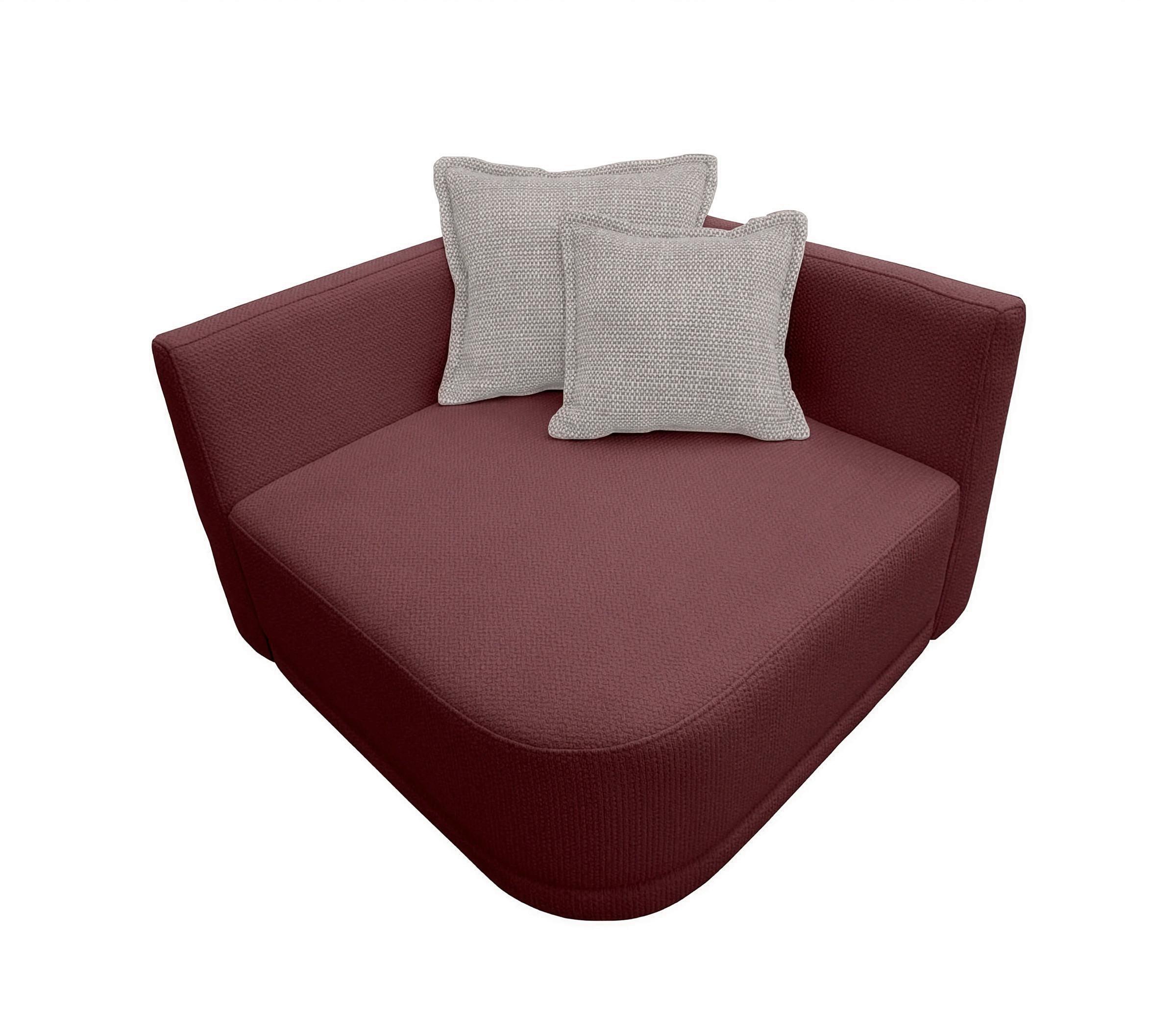 Sofa Zuri Rot/creme, B: 110cm - Rot/Creme, Trend, Textil (110/75/115cm) - Livetastic