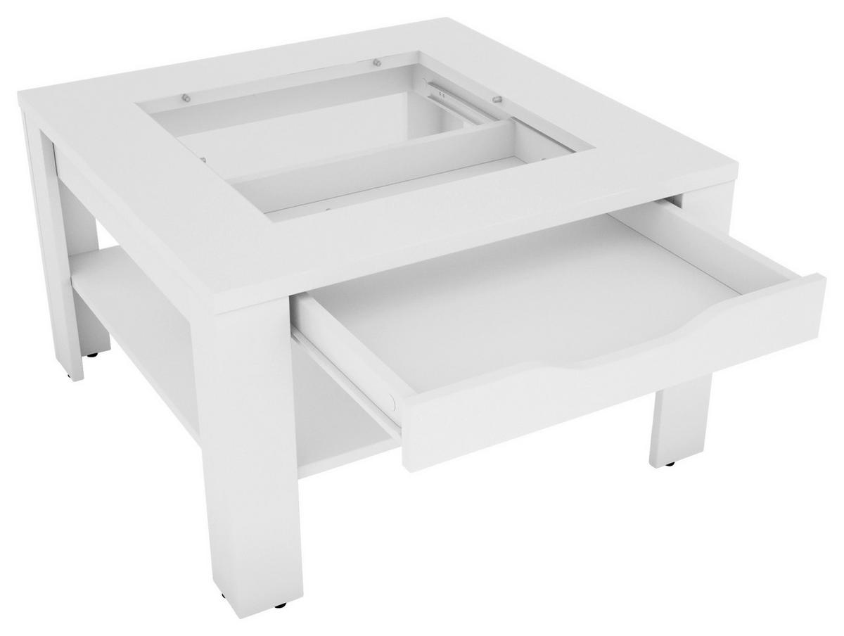 Couchtisch Ralph Weiß B: 67 Cm - Weiß, Design, Glas/Holzwerkstoff (67/43/67cm) - MID.YOU