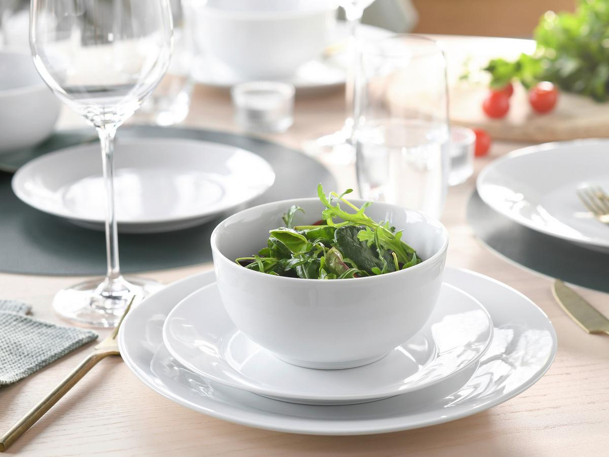 Kombiservice Porzellan, 6 Personen, 24-Tlg. - Weiß, Basics, Keramik - Creatable