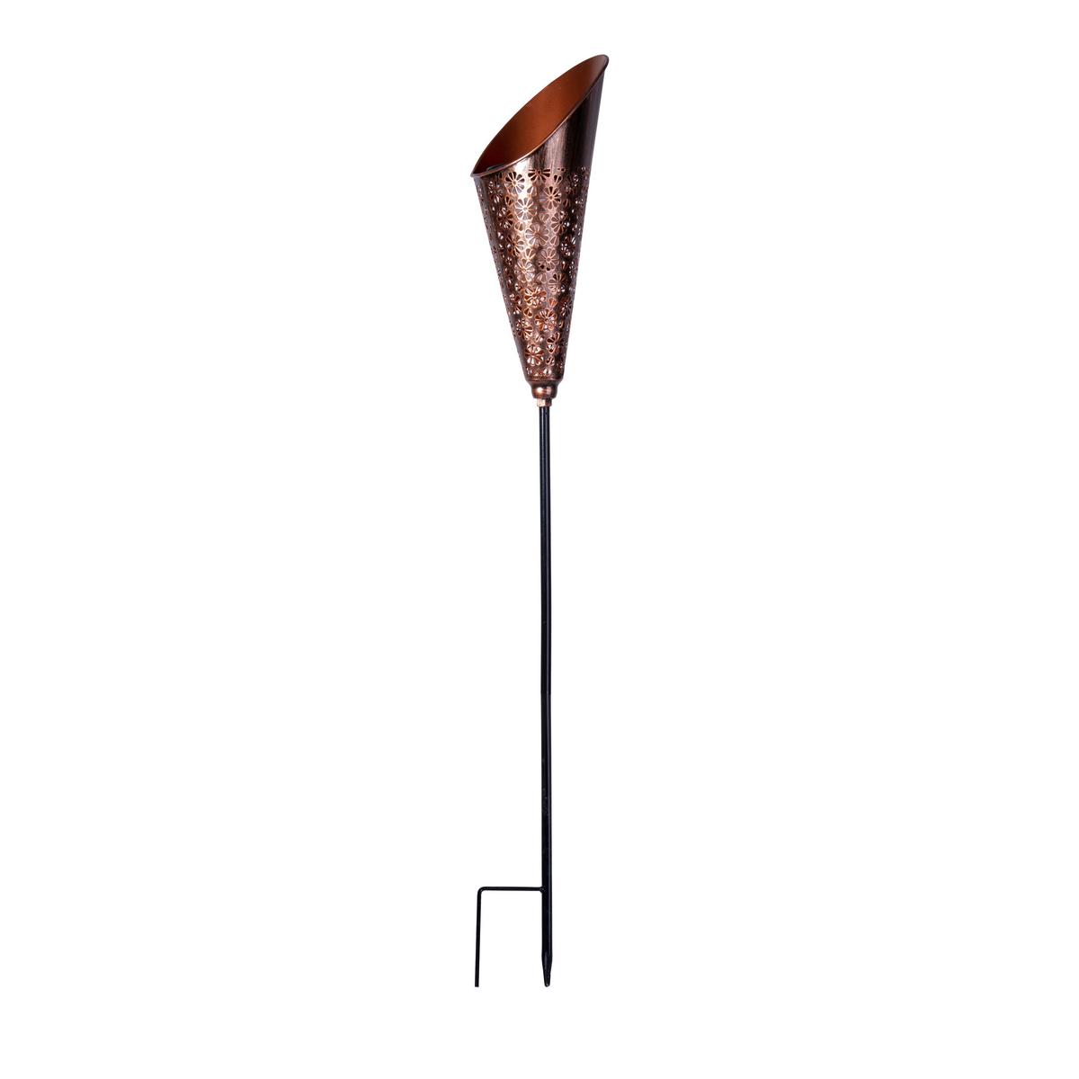 Solarleuchte 5296147 Torch - Schwarz/Kupferfarben, Basics, Kunststoff/Metall (15/12,5/96cm) - Näve