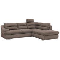 Ecksofa mit Schlaffunktion & Bettkasten Seaside Braun - Chromfarben/Braun, KONVENTIONELL, Textil (264/217cm) - MID.YOU