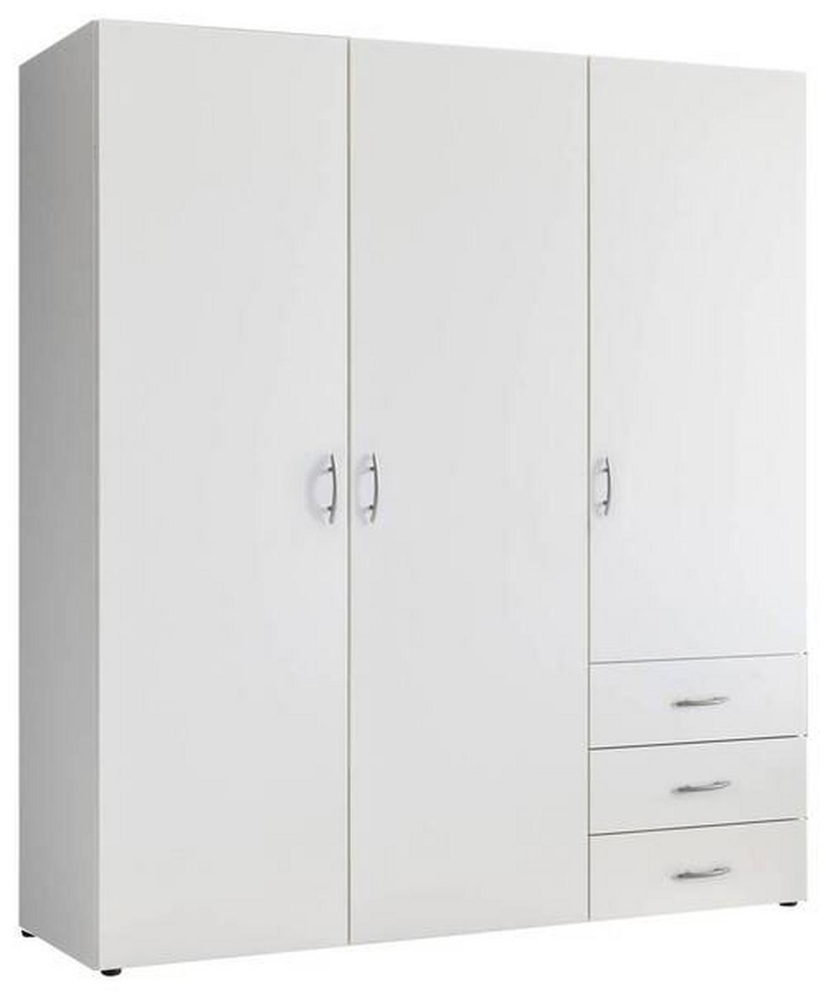 Drehtürenschrank mit Laden B: 150 cm Harry Weiß - Weiß, MODERN, Holzwerkstoff (150/176/51,3cm) - MID.YOU