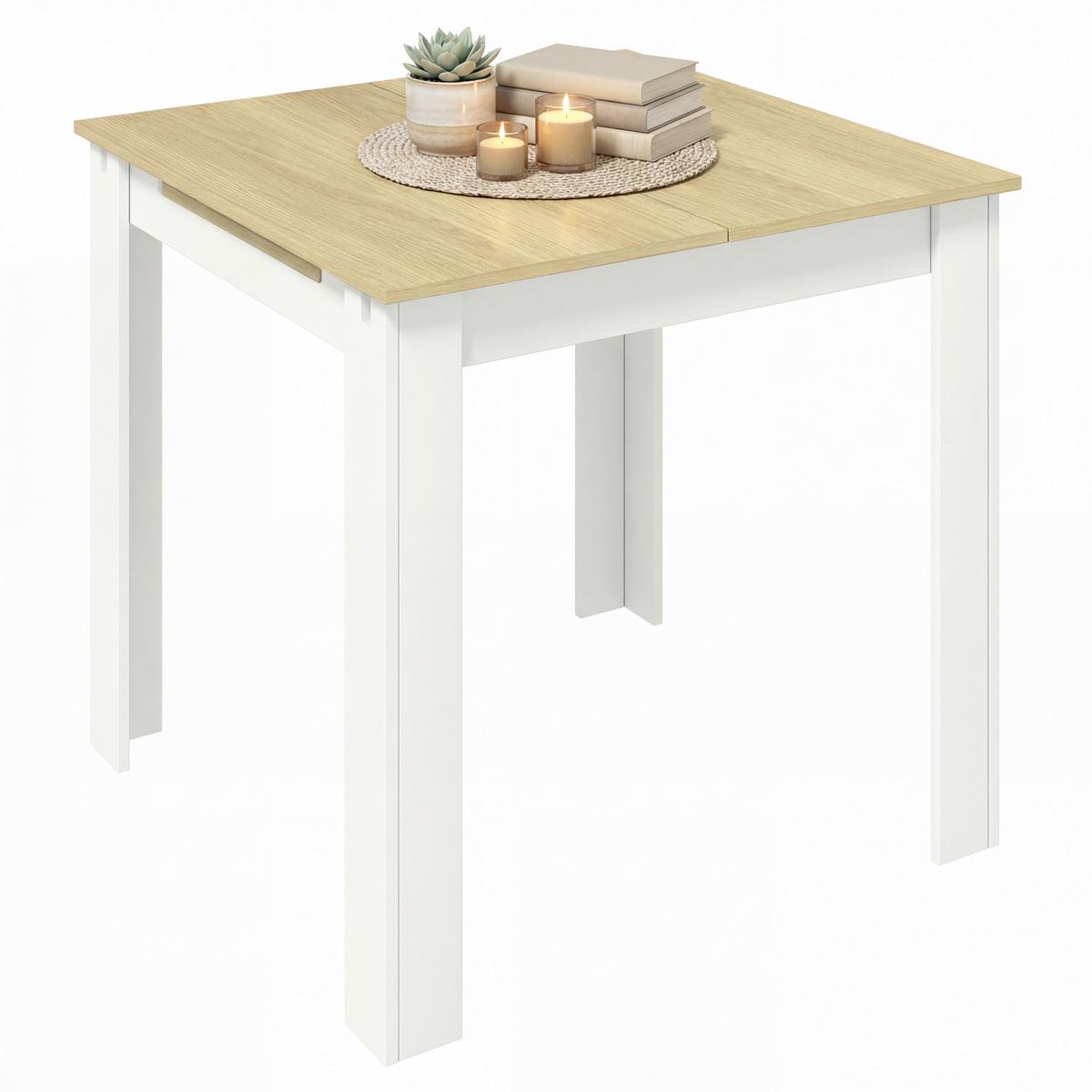 Esstisch Pesoli Weiß/Honigeiche L: 80cm - Honigeiche/Weiß, MODERN, Holzwerkstoff (80/75/80cm) - MID.YOU
