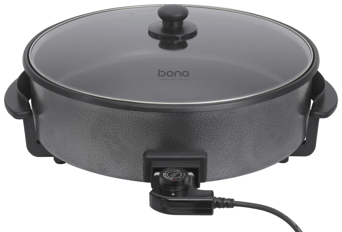 Elektrische Pfanne Mit Glasdeckel D: Ca. 42 Cm - Anthrazit, KONVENTIONELL, Metall (42/7cm) - Bono