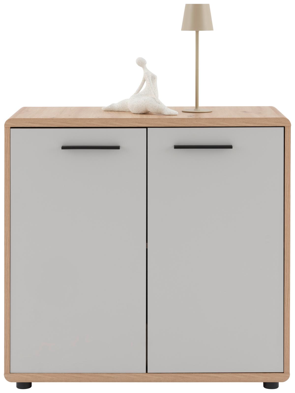 Kommode Fontana Plus B: 89,2cm Artisan Eiche Dekor/kaschmir - Kaschmir/Schwarz, MODERN, Holzwerkstoff (89,2/87/40cm)