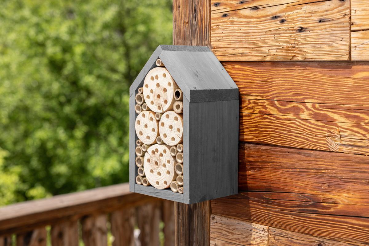 Insektenhotel Residence BxHxT: 15x27x13 cm - Grau, Basics, Holz (15/27/13cm) - Windhager