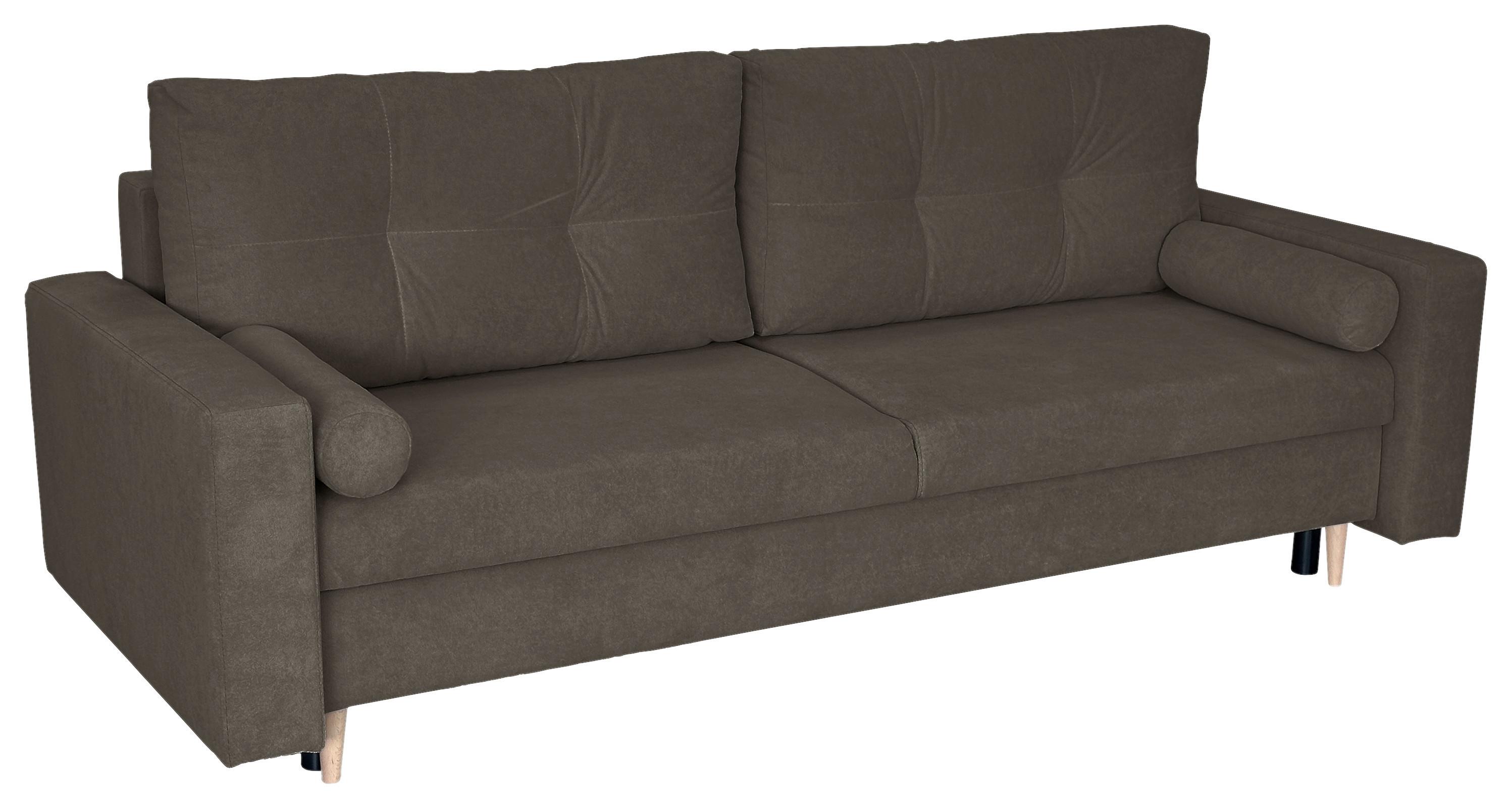 Schlafsofa Mit Bettkasten Torenta Grau B: 220 Cm - Schwarz/Naturfarben, Design, Textil (220/96/98cm) - MID.YOU