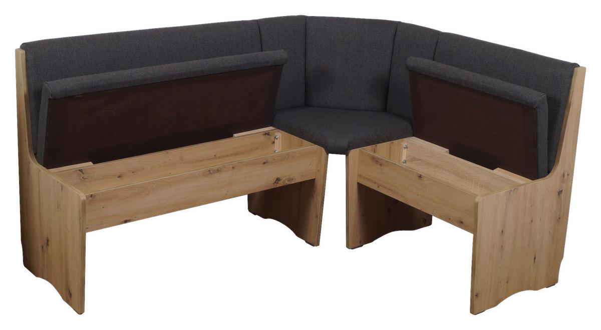 Eckbankgruppe Duisburg Veduso Artimes - Dunkelgrau/Eiche Artisan, KONVENTIONELL, Holz/Holzwerkstoff (125/165cm)