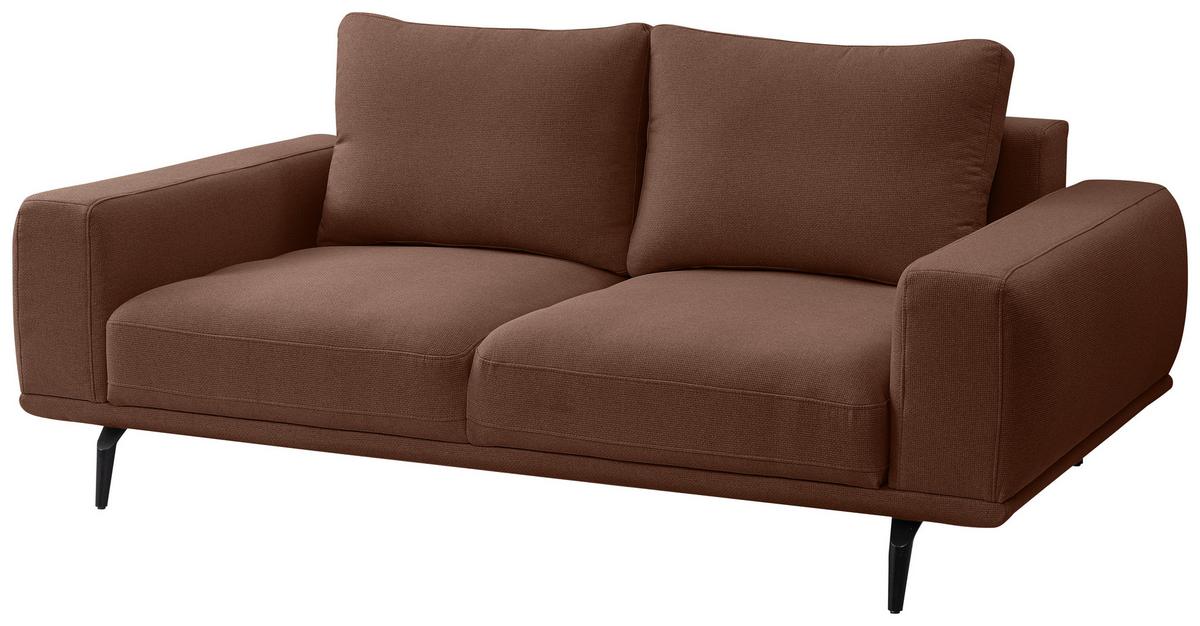 2-Sitzer-Sofa Selene Braun, B: 202 cm - Schwarz/Braun, MODERN, Textil (202/89/115cm) - MID.YOU