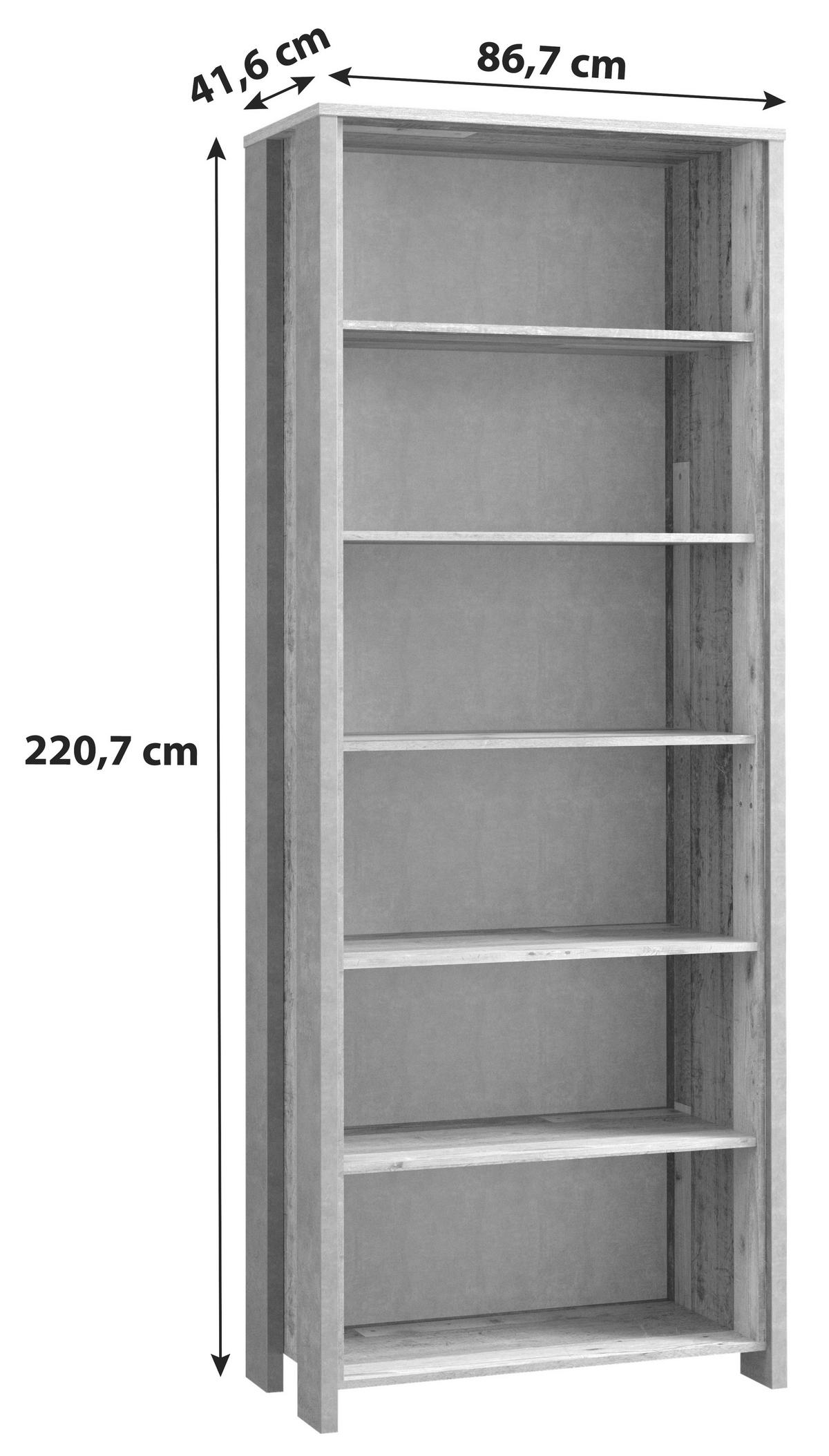 Regal Cliff B 86 cm Braun/Dunkelgrau - Dunkelgrau/Braun, Basics, Holzwerkstoff/Kunststoff (86/220,1/42cm) - MID.YOU
