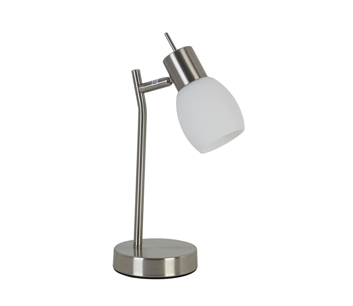 STOLNÁ LAMPA NORMAL - biela/niklová, Konventionell, kov/sklo (16/11/31cm) - Mömax