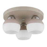 Deckenleuchte Exkl. 3xe27, 60w - Sandfarben/Opal, Design, Glas/Metall (31/15cm) - Globo