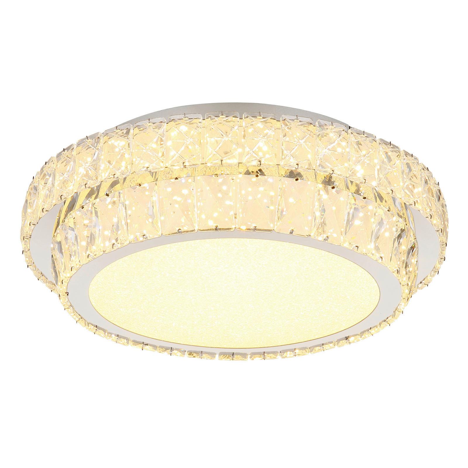 LED-Deckenleuchte 68157-38 - Klar/Chromfarben, KONVENTIONELL, Glas/Kunststoff (40/15.5cm) - Globo
