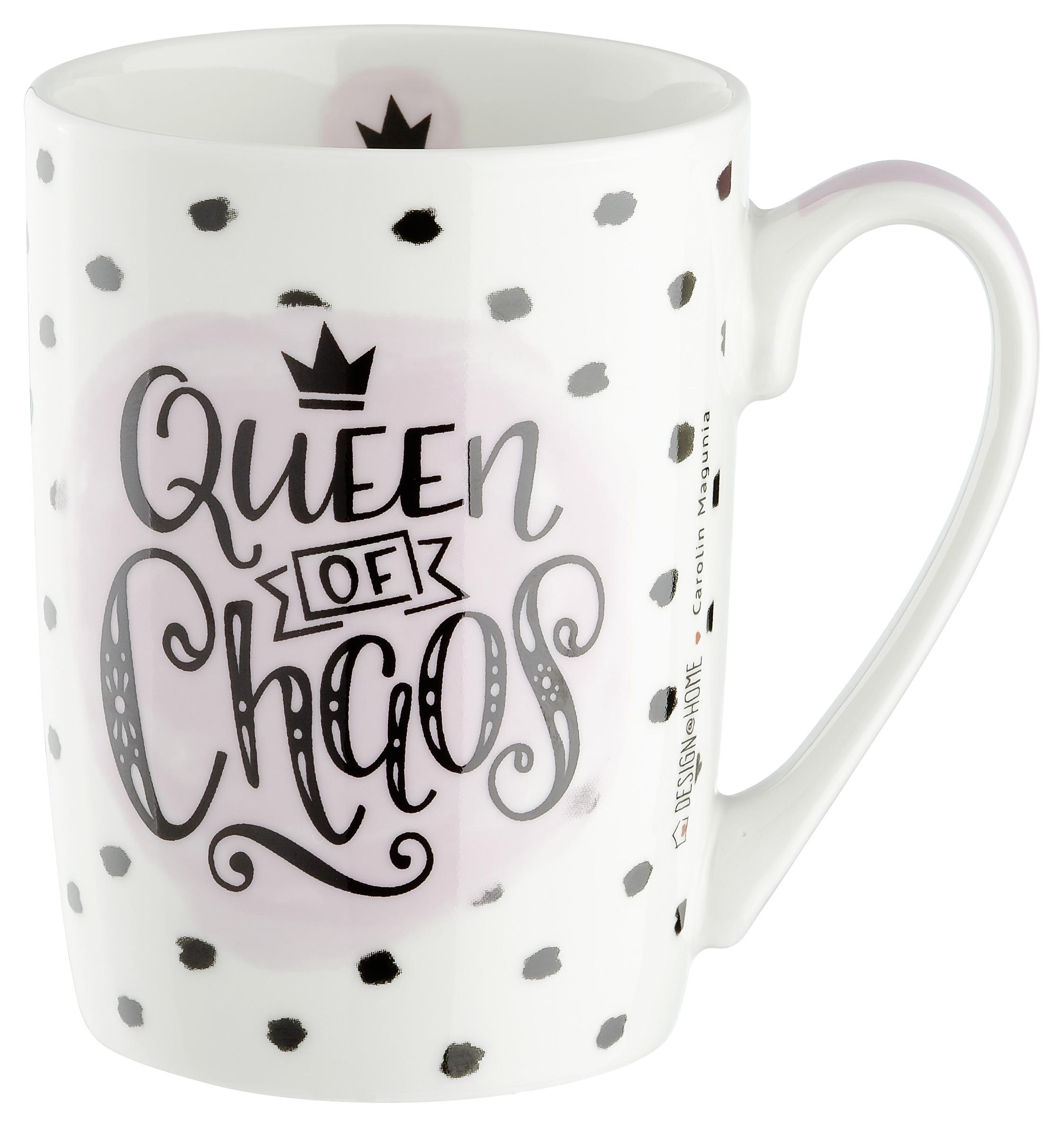 Hrnček Na Kávu Queen Of Chaos Ca. 250ml - čierna/biela, Konvenčný, keramika (0,25l)