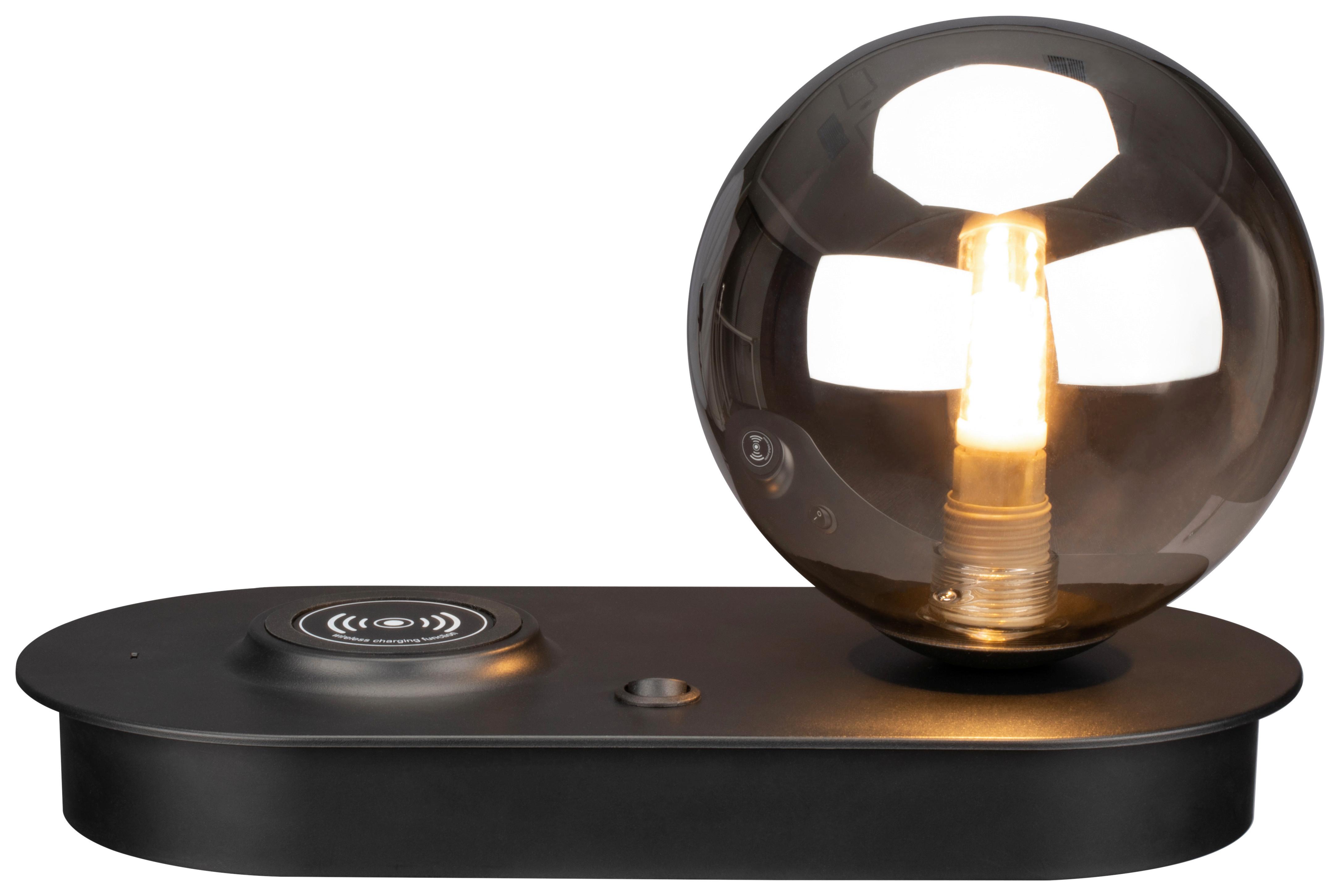 STOLNÍ LAMPA HITL - černá/světle šedá, Moderní, plast/sklo (25/12/15,2cm) - Modern Living