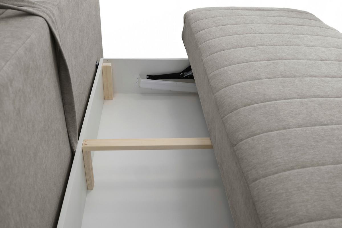 Schlafsofa Moliss Taupe B: 202 cm - Taupe/Schwarz, Basics, Textil (202/98/78cm) - Livetastic