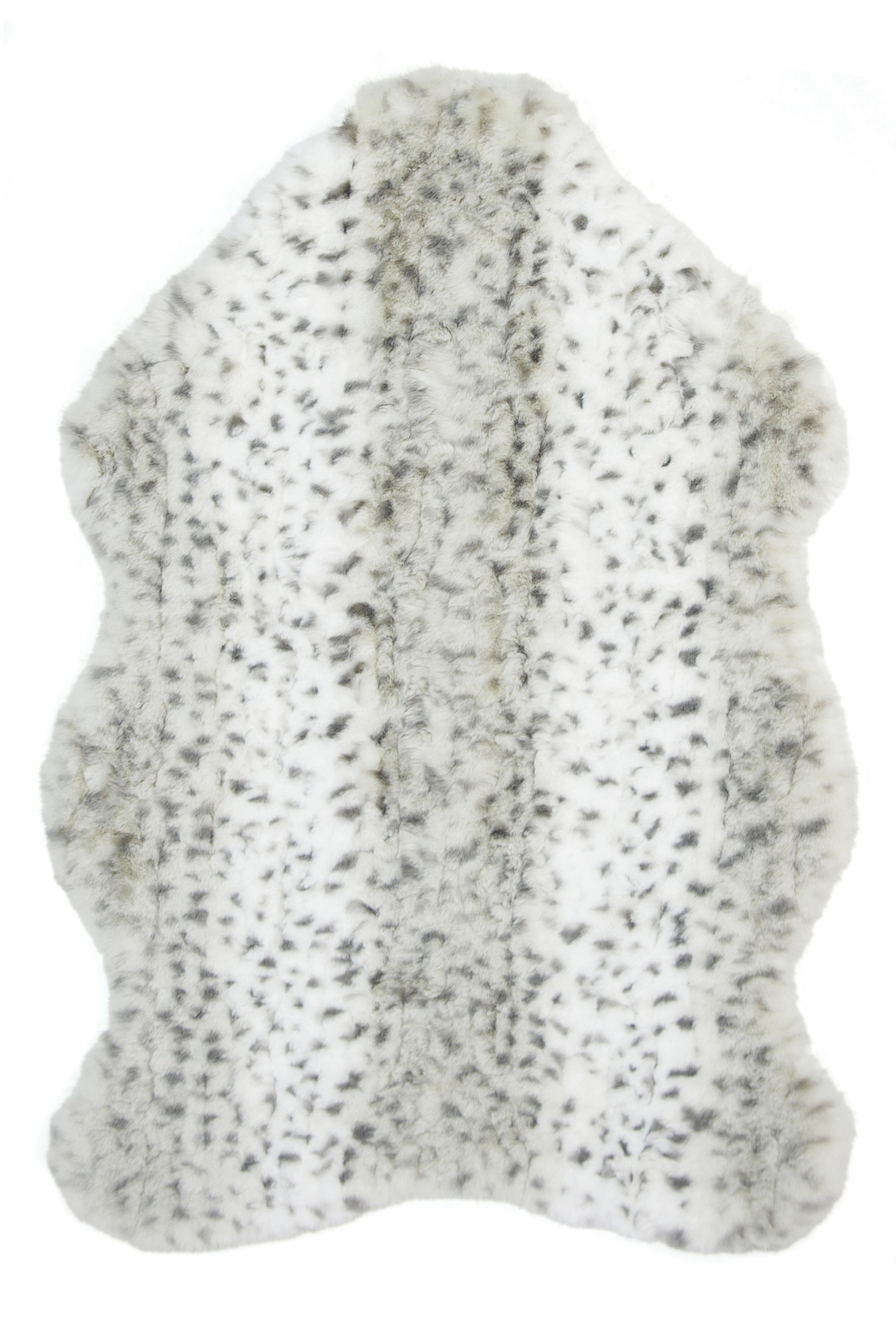 Fellteppich Leopard, 100% Polyester - Schwarz/Weiß, ROMANTIK / LANDHAUS, Textil (90/60cm) - James Wood