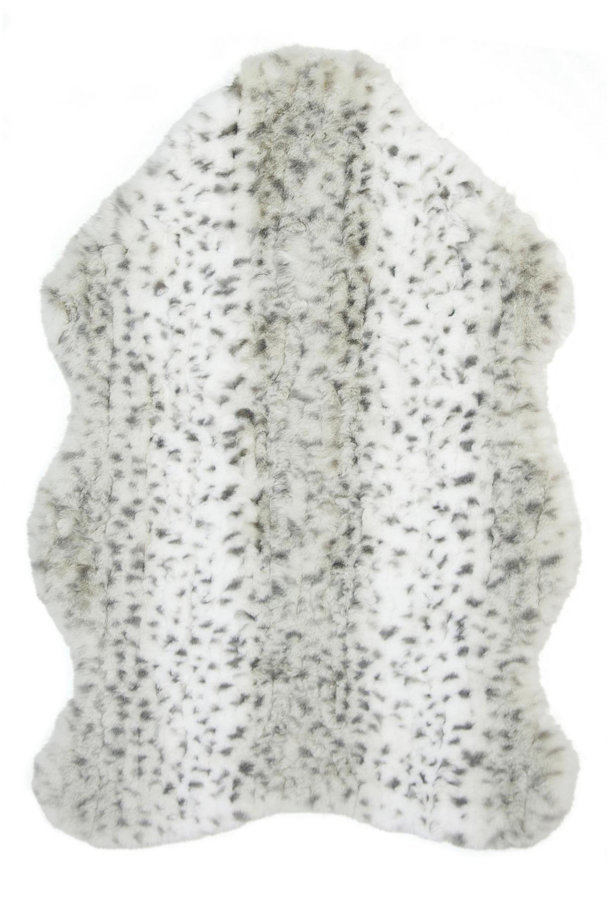 Fellteppich Leopard, 100% Polyester - Schwarz/Weiß, ROMANTIK / LANDHAUS, Textil (90/60cm) - James Wood