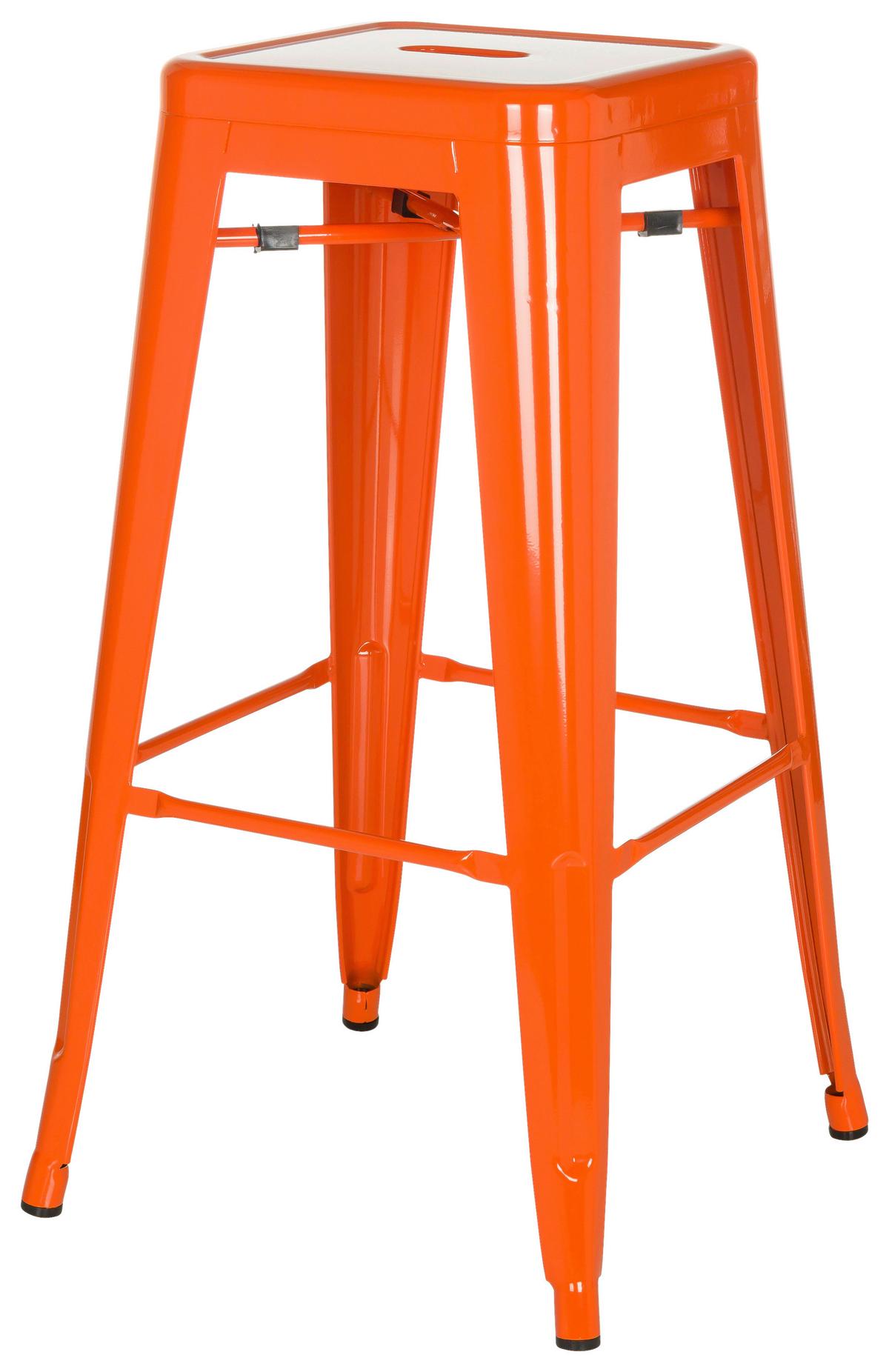 Barhocker Vantaggio High stapelbar Orange bis 150 kg - Orange, Basics, Metall (44/77/44cm) - MID.YOU