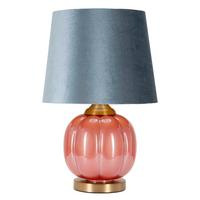 Tischleuchte Helene Ball Rot, Blau B: 32,5 cm - Blau/Rot, Basics, Glas/Textil (32,5/50/32,5cm)