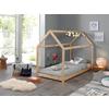 Hausbett Cabane 90x200 cm Kiefer Echtholz Naturfarben - Naturfarben, Natur, Holz/Textil (90/200cm) - Vipack