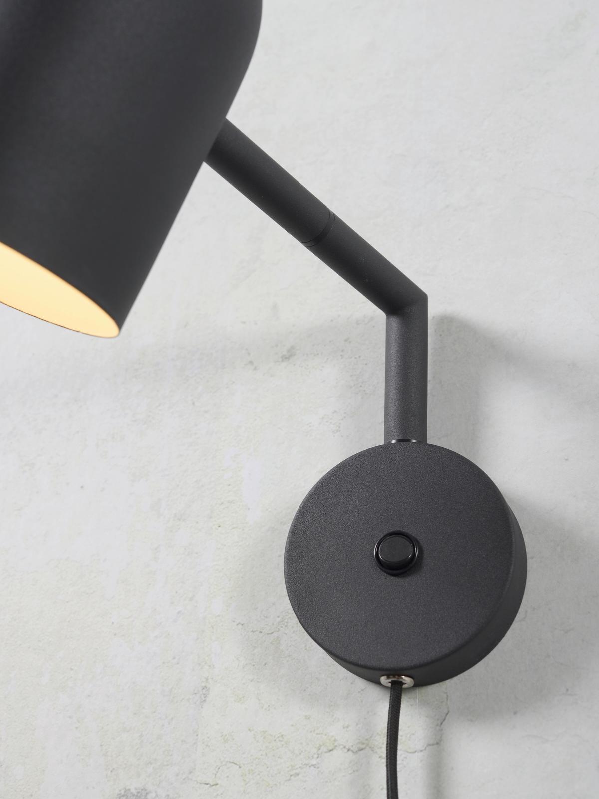 Wandleuchte Marseille 1-Flammig drehbar - Schwarz, Design, Metall (33/15/33cm) - It's about Romi