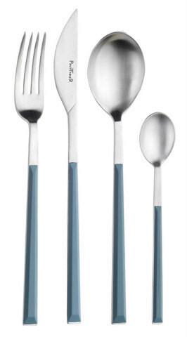 sada príborov SUSHI PRO - svetlomodrá/farba ušľachtilej ocele, Basics, kov/plast - Pintinox