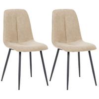 Stuhl-Set 2er Lago Beige Lago - Beige/Schwarz, MODERN, Holz/Textil (47/87/58cm) - P & B