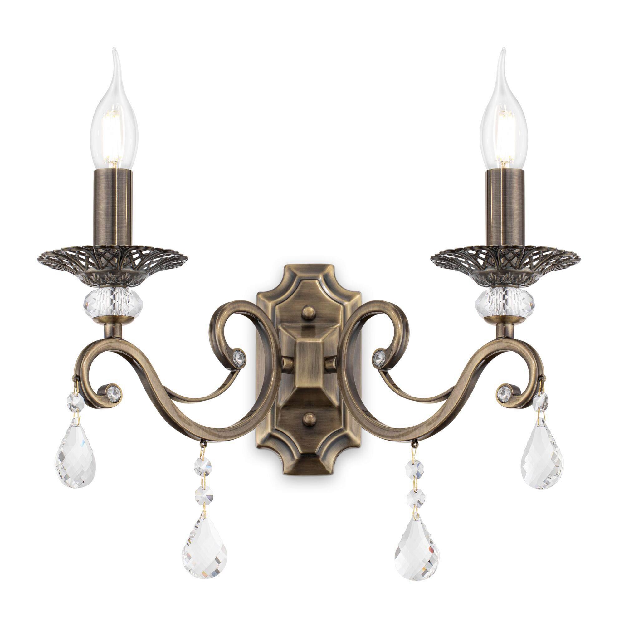 Wandleuchte Grace - Messingfarben, Trend, Glas/Metall (39/39/25cm) - MAYTONI