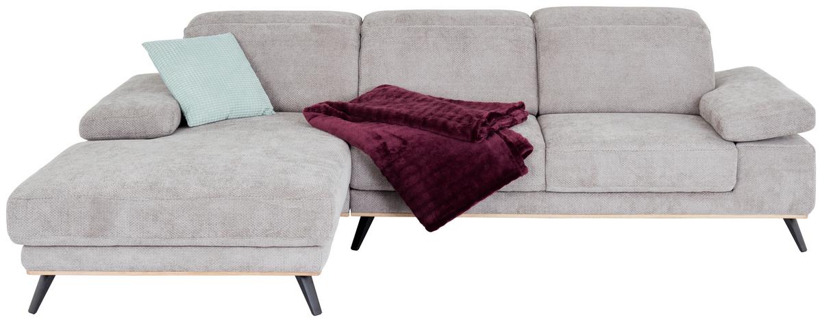 Ecksofa Royce - Taupe/Schwarz, MODERN, Textil (194/283cm)