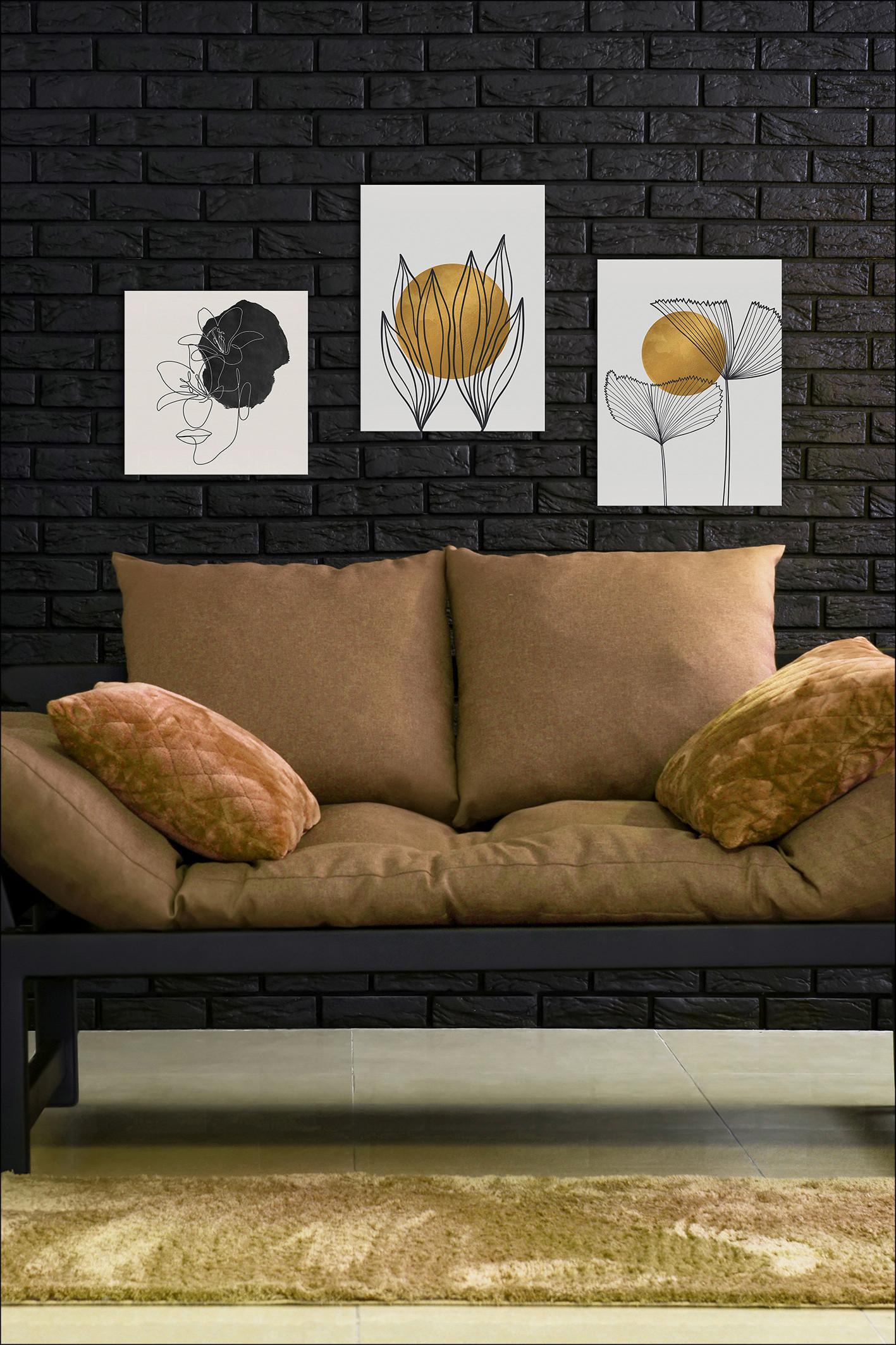Dekopaneel Lines And Shapes Xii - Creme/Schwarz, Basics, Holzwerkstoff (29,0/29,0/1,2cm)
