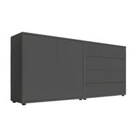Sideboard Mailand 3 B:158 cm Anthrazit - Anthrazit/Schwarz, MODERN, Holzwerkstoff (158/73/33cm) - MID.YOU