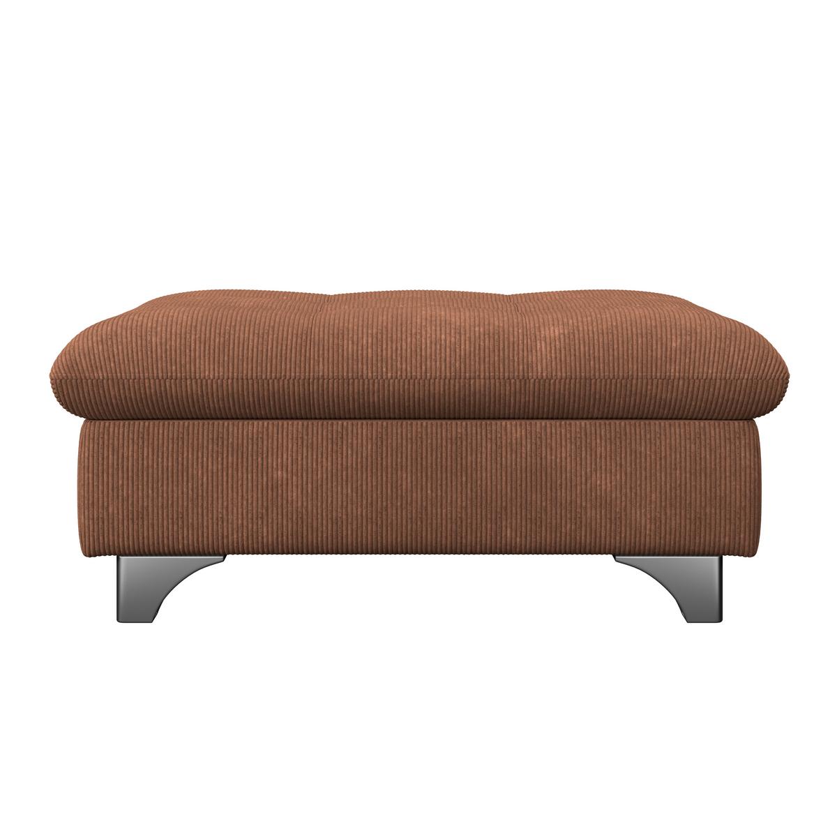 Hocker Gemini Rotbraun, B:108cm - Chromfarben/Rotbraun, KONVENTIONELL, Textil (108/46/108cm)