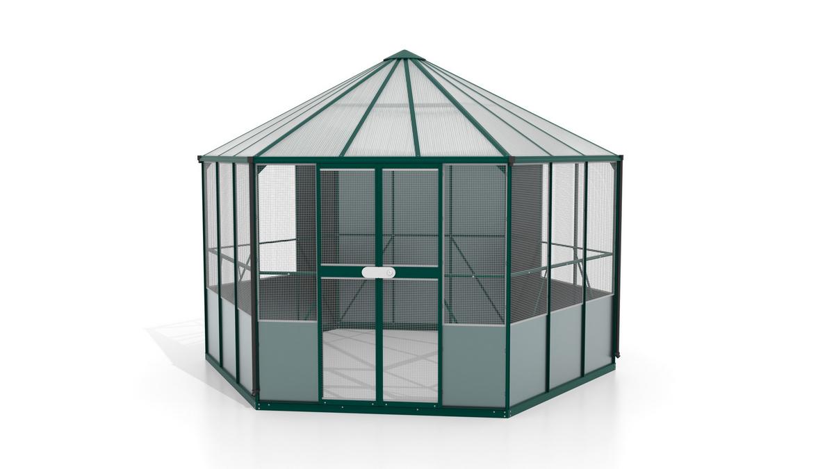 Vogelvoliere Circus 9000 9 M2 - Smaragdgrün, Basics, Metall (336/187,5/383,3cm)