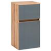 Unterschrank Grifflos Helsinki B: 40cm Grau/eiche Dekor - Eichefarben/Silberfarben, KONVENTIONELL, Glas/Holzwerkstoff (40/79/35cm) - Held