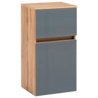 Unterschrank Grifflos Helsinki B: 40cm Grau/eiche Dekor - Eichefarben/Silberfarben, KONVENTIONELL, Glas/Holzwerkstoff (40/79/35cm) - Held