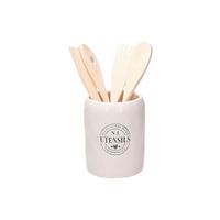 Kerámia Fakanáltartó Dolce Casa - fehér, Basics, fa/kerámia (11/23cm)